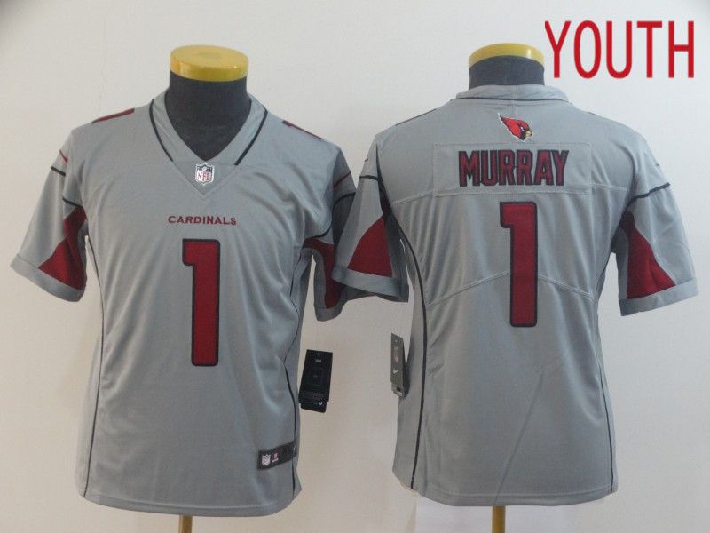 Youth Arizona Cardinals #1 Murray Grey Nike Vapor Untouchable Limited Player NFL Jerseys